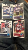 4 Cards Donruss Lot: Jelani Woods, Andrew Booth Jr
