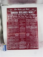 Grande affiche en plexiglass, Canada Declares War