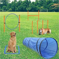 Dog Agility Kit: Tunnel  Weave Poles  Hurdle