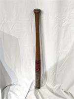 Vintage Wooden Baseball Bat With Red Strip