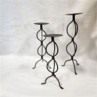 Three Metal Candle Holders