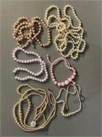Various Pearl and Beaded Necklaces