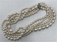 Five strand freshwater pearl necklace