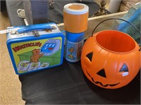 Heathcliff lunchbox & Halloween pail.