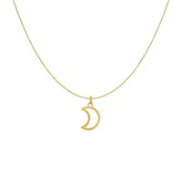 14k Gold Open Half Moon Necklace