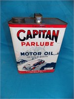 CAPTAIN TWO GALLON OIL CAN GREAT GRAPHICS