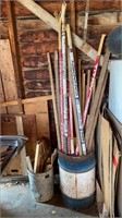 2 Metal Bins of misc wood - various length & width