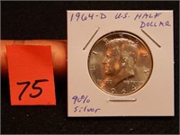 1964 D US Half Dollar 90% Silver