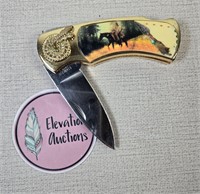 Native American Themed Pocket Knife