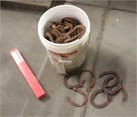 Bucket of Horse Shoes & Box of Files
