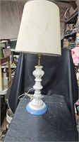 Holland Mold Ceramic White Lamp with Blue Base