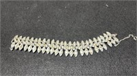 Vintage Rhinestone Sarah Cov Wide Bracelet 7"