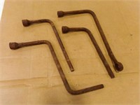 (4) Lug Wrench Crank Handle Multi-Tools Rusty