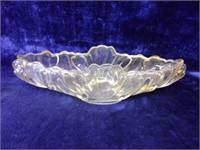 Abstract Pressed Glass Centerpiece Bowl