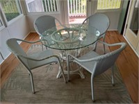 Glass Top Table & Chairs Set