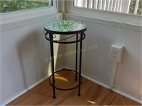 23" Round Metal with Mosaic Top Side Table