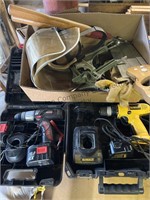 Corner clamps, hand miter saw, face shields,