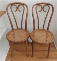 Lot #586 - Pair of bentwood cane bottom side