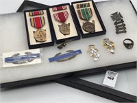 Group of Military Ribbons, Medals & Pins