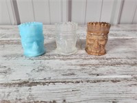 3 St Clair signed Indian toothpick holders