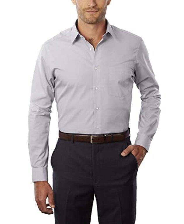 Van Heusen Long Sleeve Fitted Dress Shirt Grey