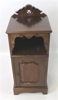 English Antique Bedside Stand with Carving