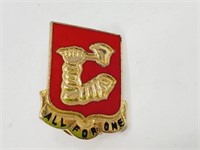US Military Field Artillery ALL FOR ONE Motto Pin