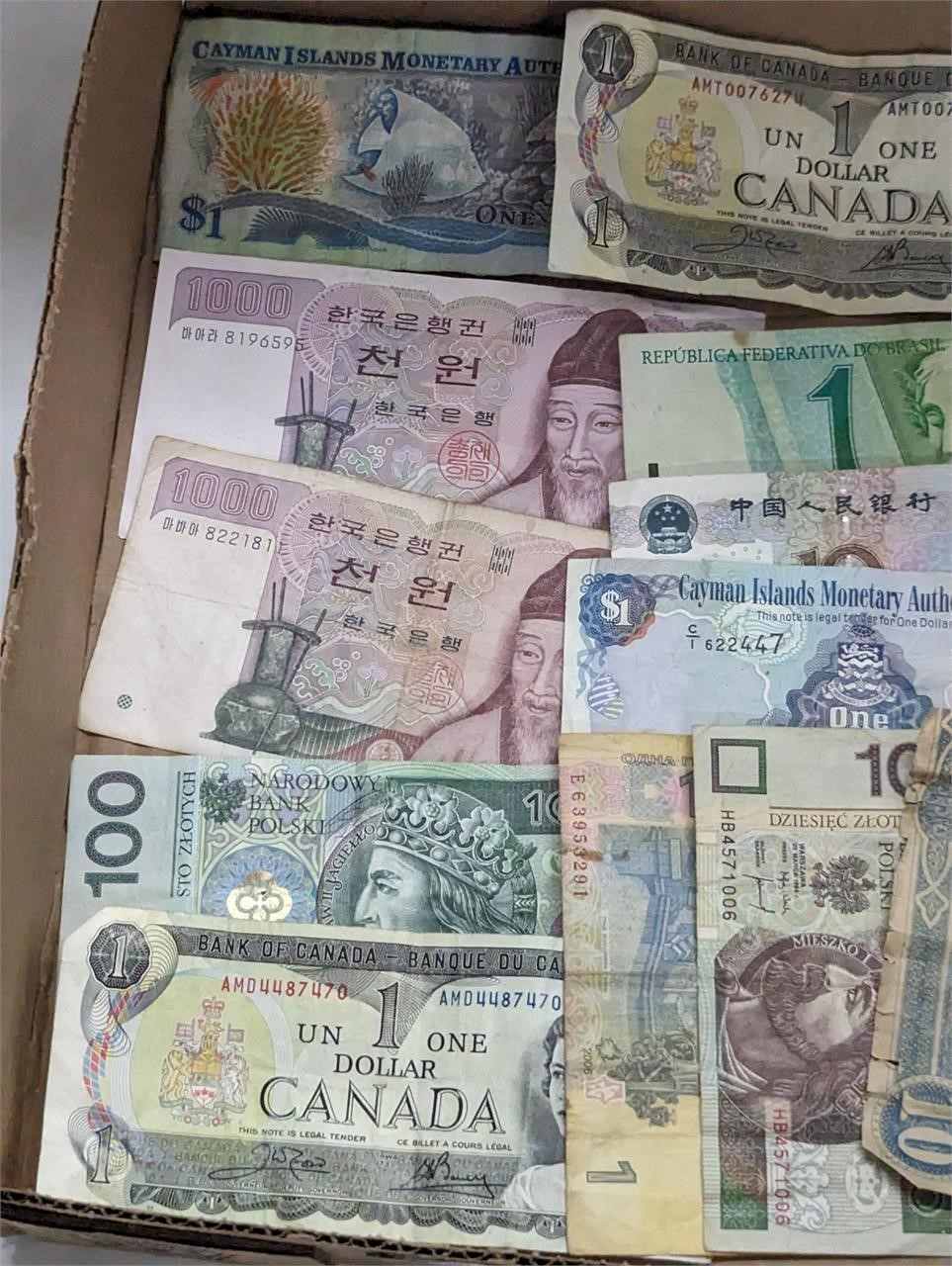 Around the world bills money