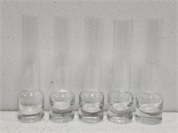 5pcs Small Clear Glass Vases