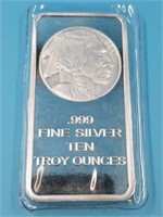 10 Troy oz. bar of 999 fine silver  (3)