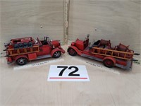 decorative tin fire trucks
