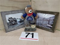 pictures, bear, clock