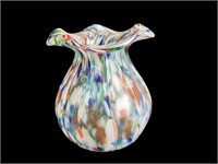 Murano Style Art Glass Multi-Colored Vase