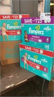 1 LOT 1-PAMPERS CRUISERS DIAPERS SIZE 4, 168 CT./