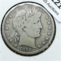 1898 S Barber Half Dollar 50c