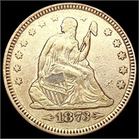 1873 Arws Seated Liberty Quarter CLOSELY