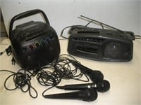 Karaoke Machine, Cassette Player and Microphones
