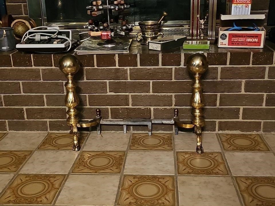 Brass fireplace