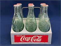 Vintage Coca Cola aluminum bottle carrier with