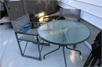 Glass Top Patio Table & 2 Chairs