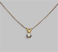 10kt YELLOW GOLD DIAMOND NECKLACE