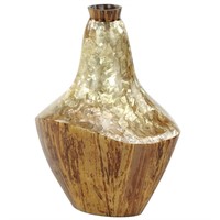 Litton Lane 15 in. Gold Capiz Shell and Natural