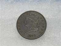 1833 Turban/ Capped Head Half Cent