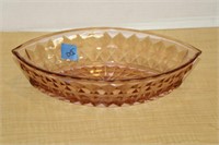 PINK GLASS BOAT SHAPED BOWL