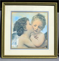 First Kiss Art Print 30x30" Framed