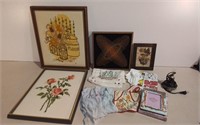 Lot Of Stitch Art & More Incl. Wall Hangings