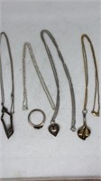 Group of marked & unmarked necklaces & pendants