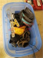 Box of shoes and tools