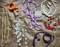 Necklace, pierced earrings, bracelet sets, (7)