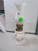 Beautiful Oil Lamp with Embossed Roses 7&3/4"